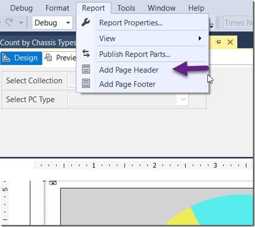 Add a Title to a SCCM Report - Add Page Header