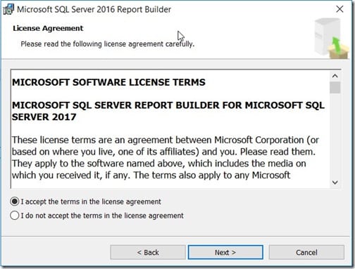 Installera Report Builder - licensavtal