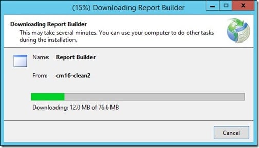 Installera Report Builder - Vänta
