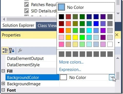 Växlande radfärger - BackgroundColor Box