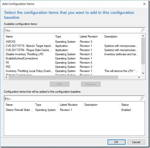 Detect If the Firewall Is Off - Add Configuration Items