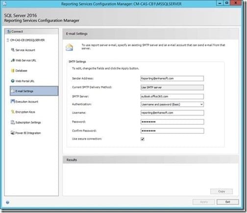 Subscribe to SCCM Reports - Email Settings