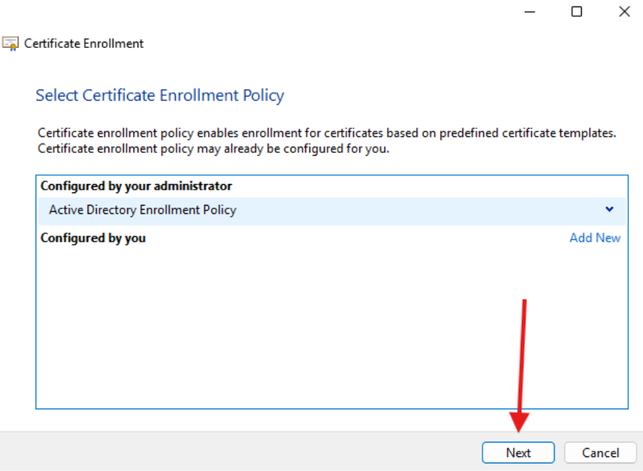 Creating a Certificate Authority - Cert enrollment policy