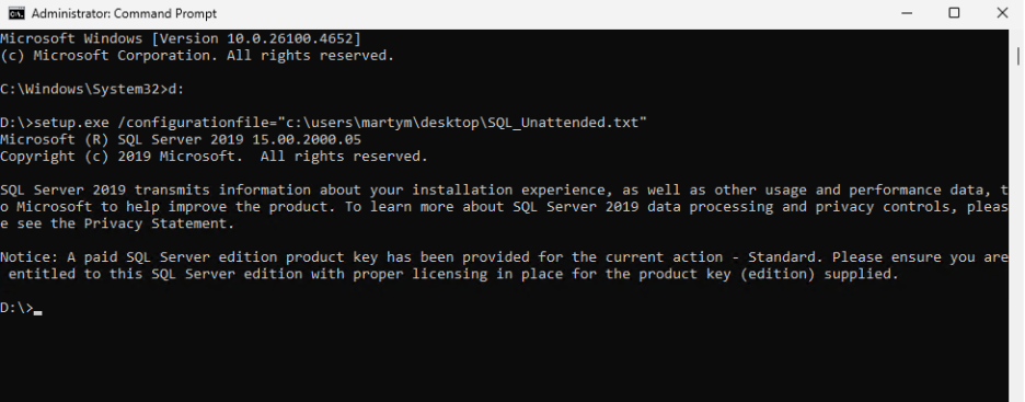 Installing SQL - Script execution