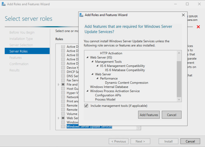 Installing SQL - Installing WSUS