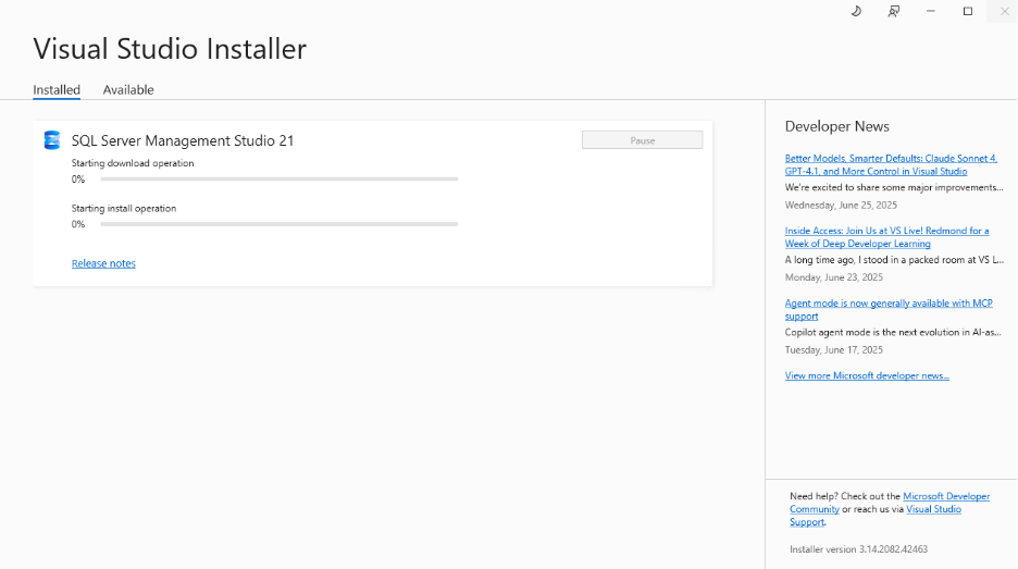 Installing SQL - SQL Server verified installed