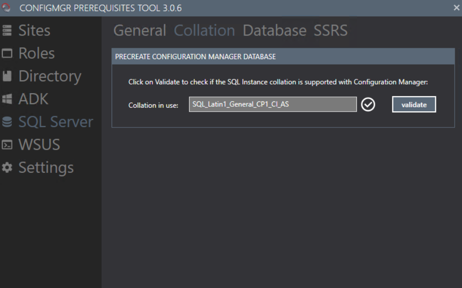 Installing SQL - Validation