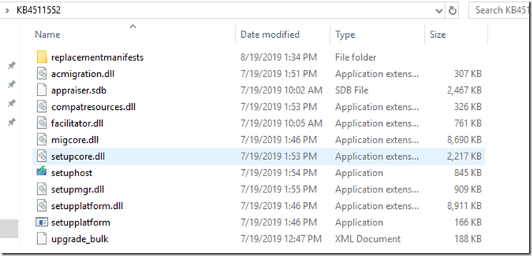 Go to folder: contents of the extracted KB