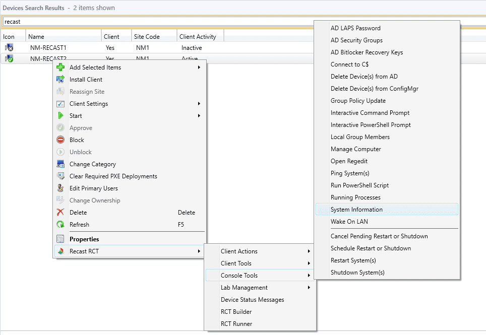 Navigate to Systems Information Tool