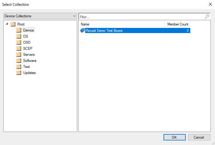 Select the collection you wish to deploy