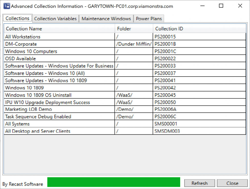 List of all Collections the machine is in