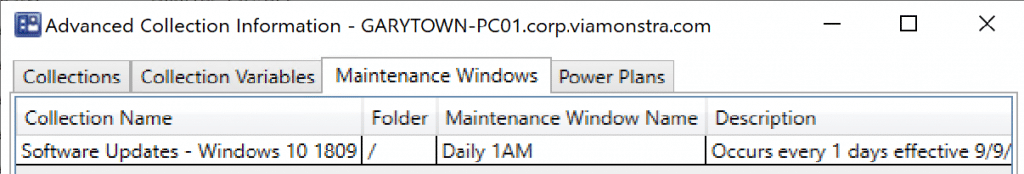 Maintenance windows