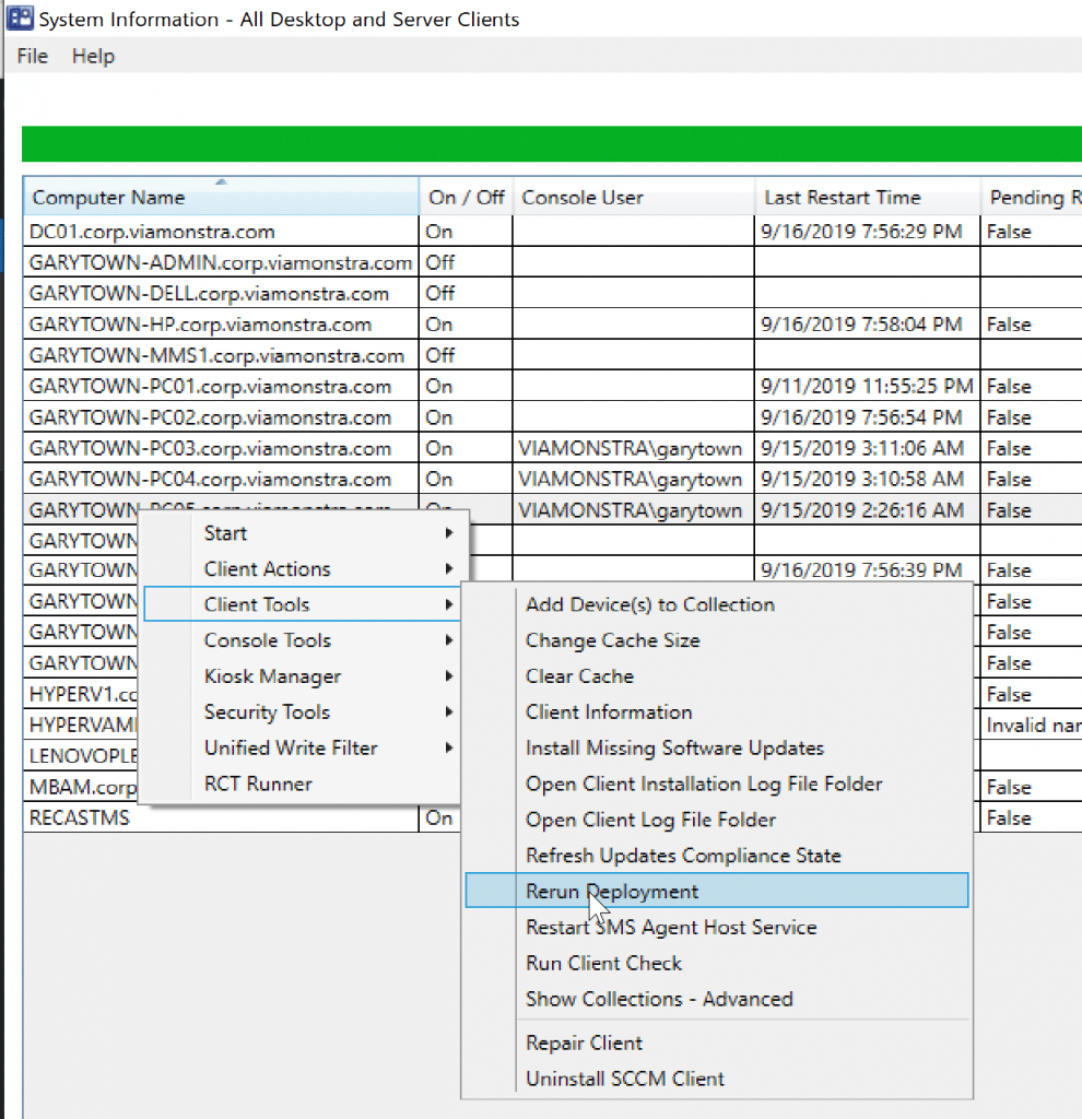 Use the System Information Right Click Tool on the device