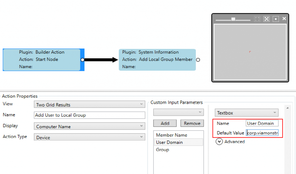 Automation Simplified input parameter