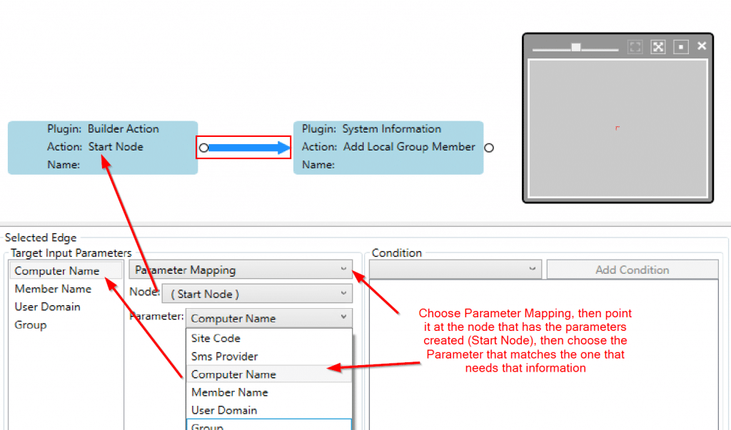 Map input parameters