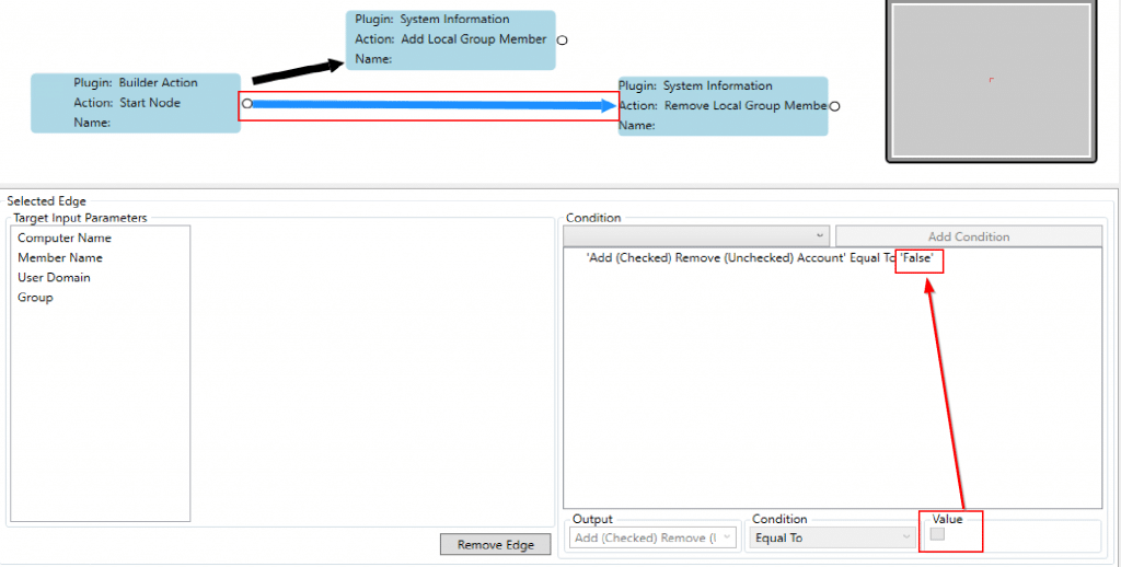 Run "Add" if Checked, Run "Remove" if UnChecked.