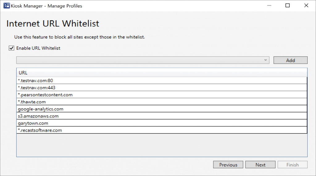 Here enable a Whitelist feature