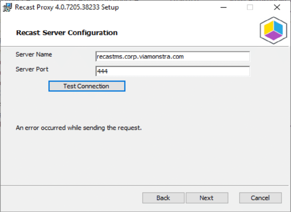 Configurazione del server Recast