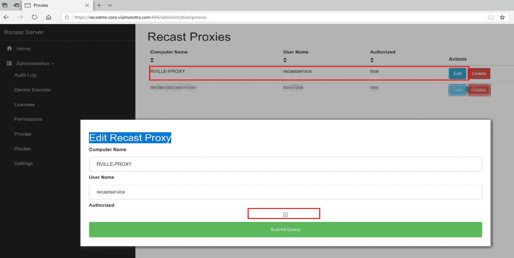 Recast Server Portal