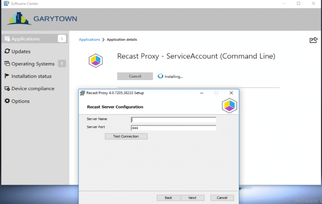 Recast Proxy Setup Wizard