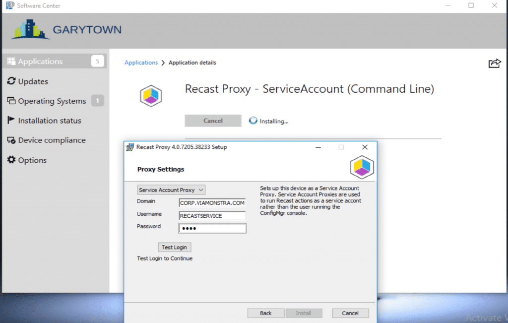 Recast Proxy Setup Wizard