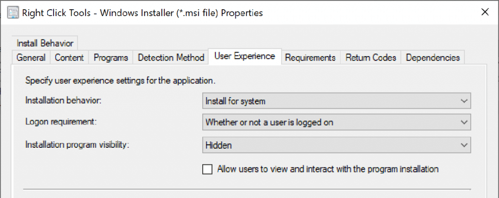 Specify User Experience Settings