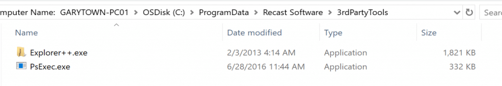 Copied the 3rd Party Tools to the local machine for your Configuration.XML to reference.