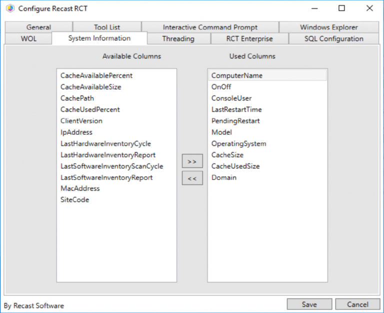 Install Right Click Tools Enterprise - System Information tab