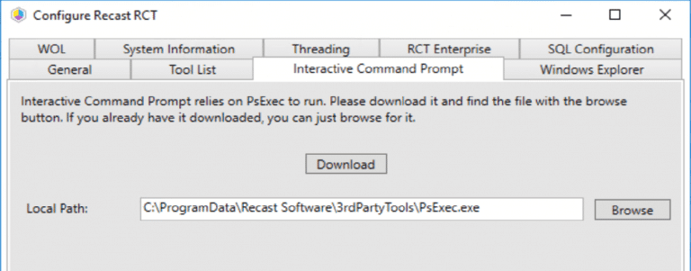 Interactive Command Prompt tab