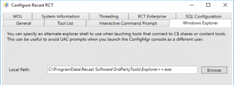 Windows Explorer tab