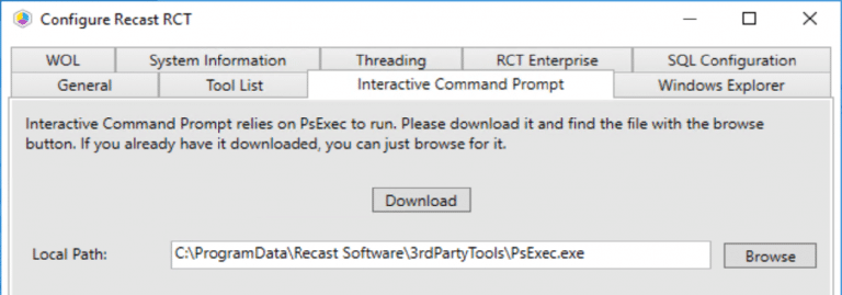 Install the Recast Right Click Tools on one machine