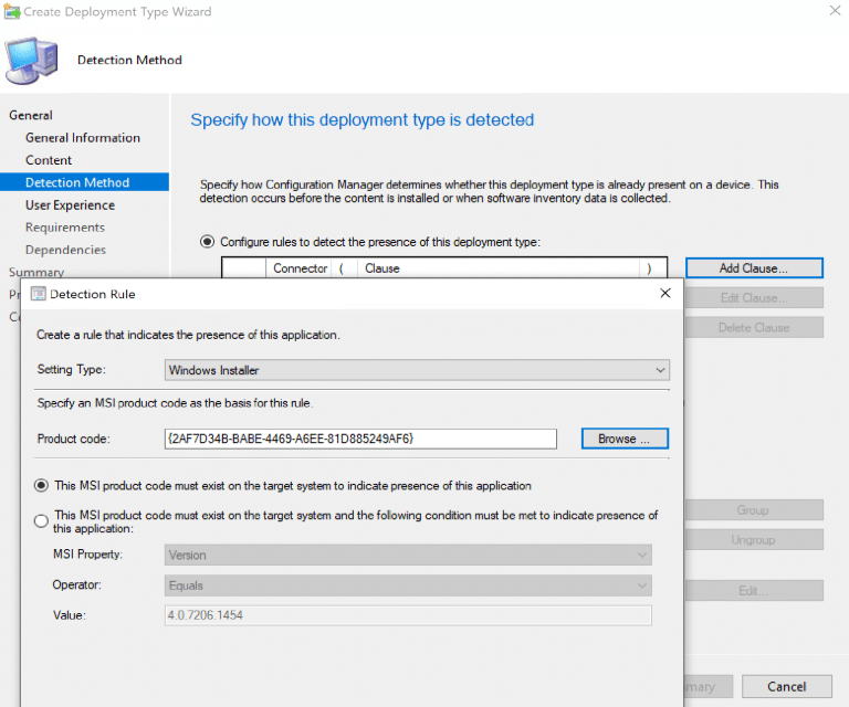 Detection rule