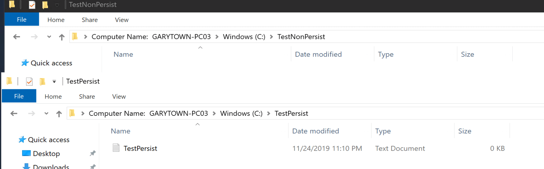 File was automatically removed during reboot from the folder not in the exclusion list.