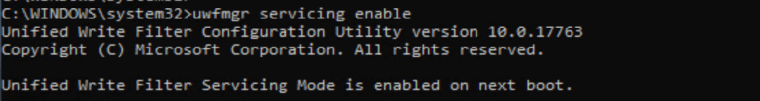 uwfmgr servicing enable