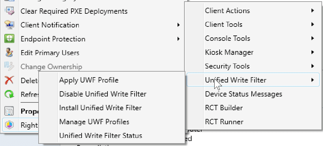 The Right Click Tool UWF Menu