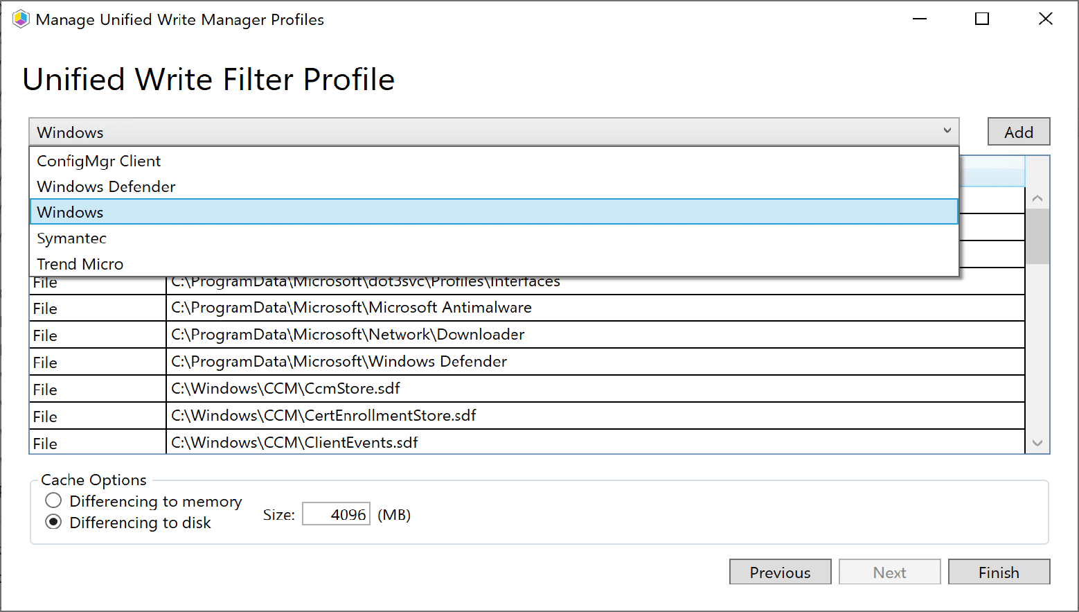 Manage UWF Profiles