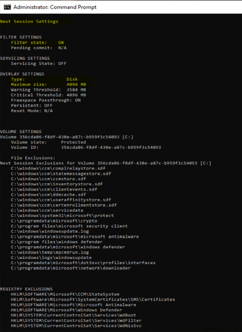 Confirm UWF Profile is applied to a machine