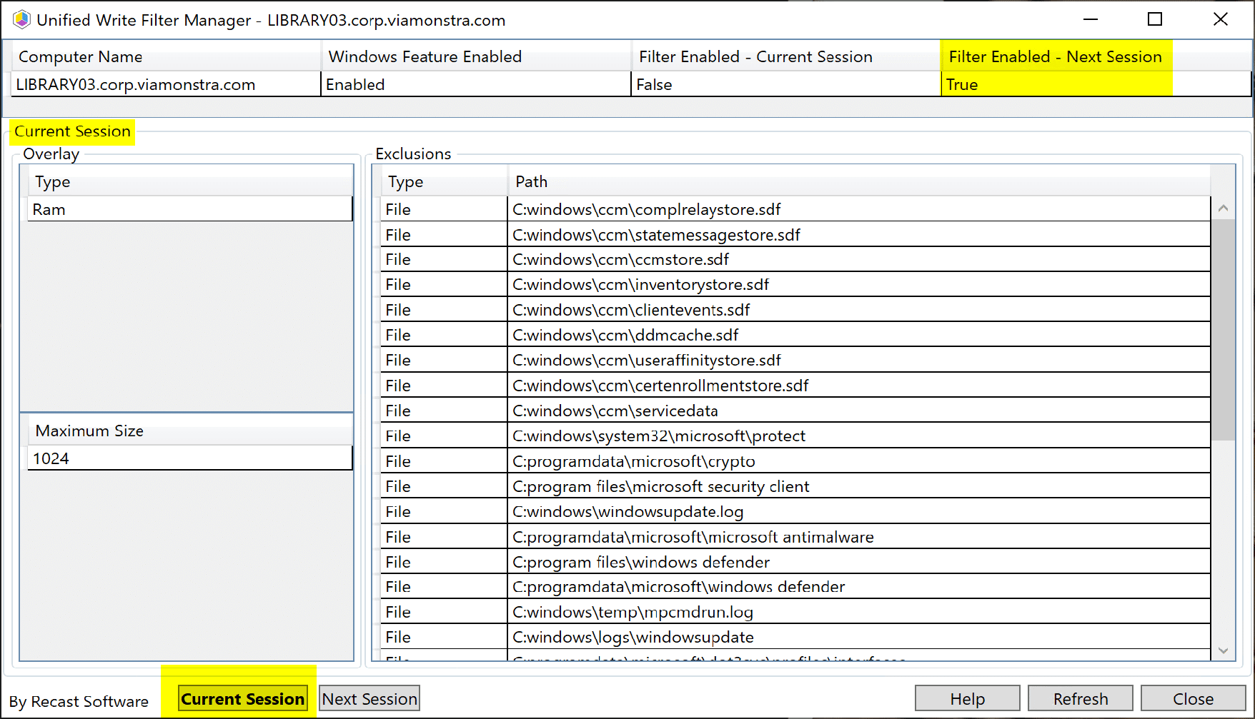 Current Session Information