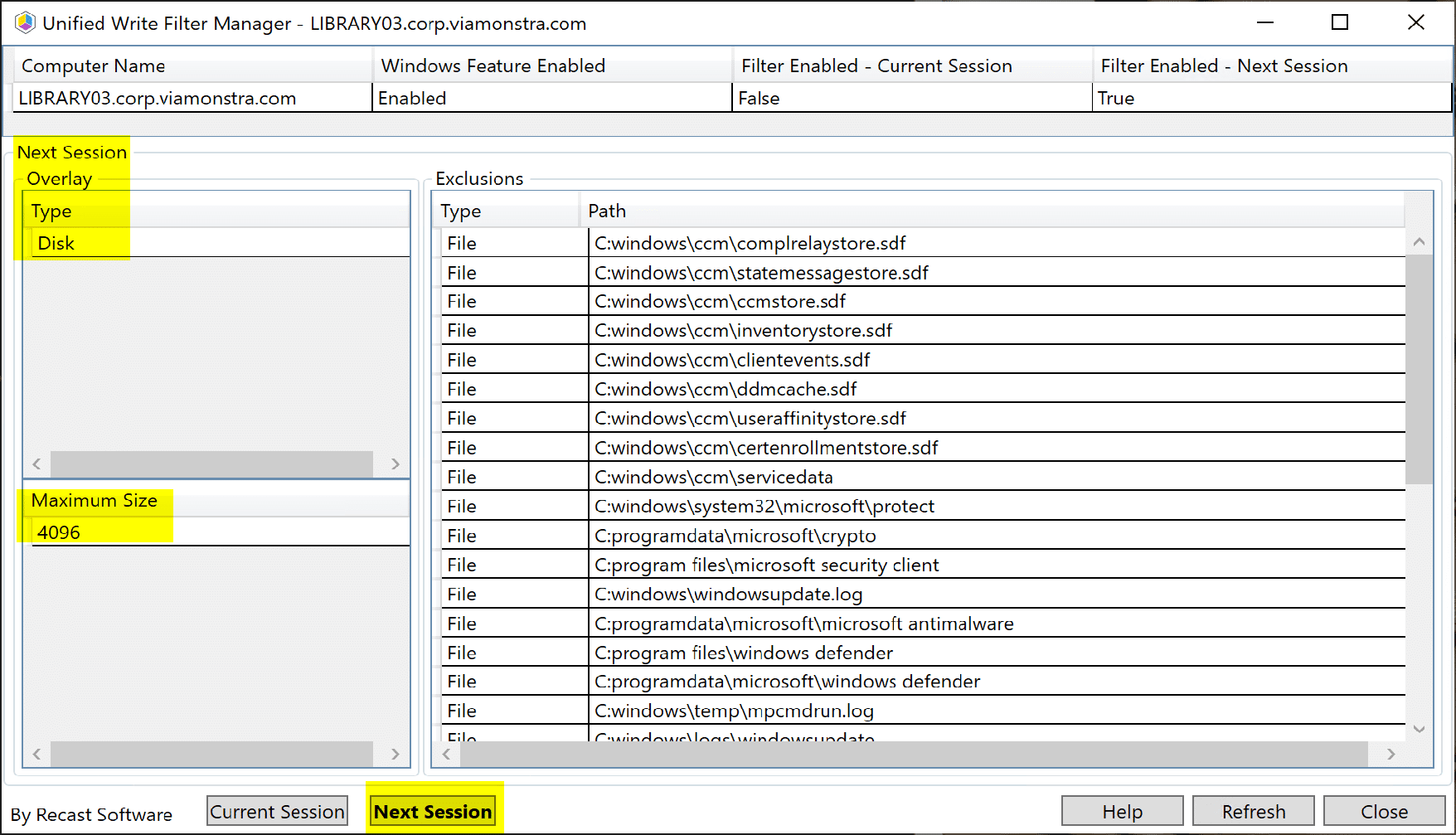 Next Session Information