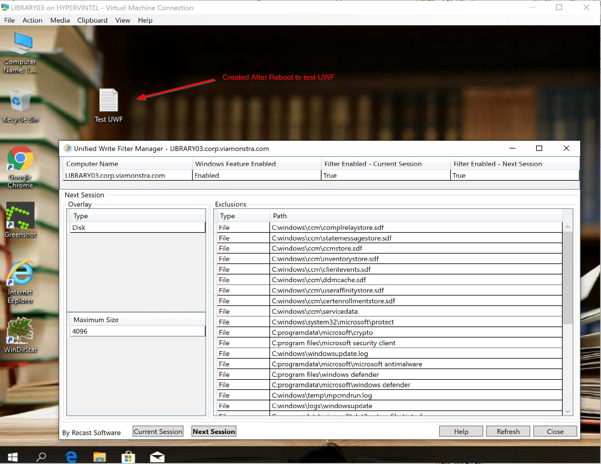 Create a file on the desktop to test