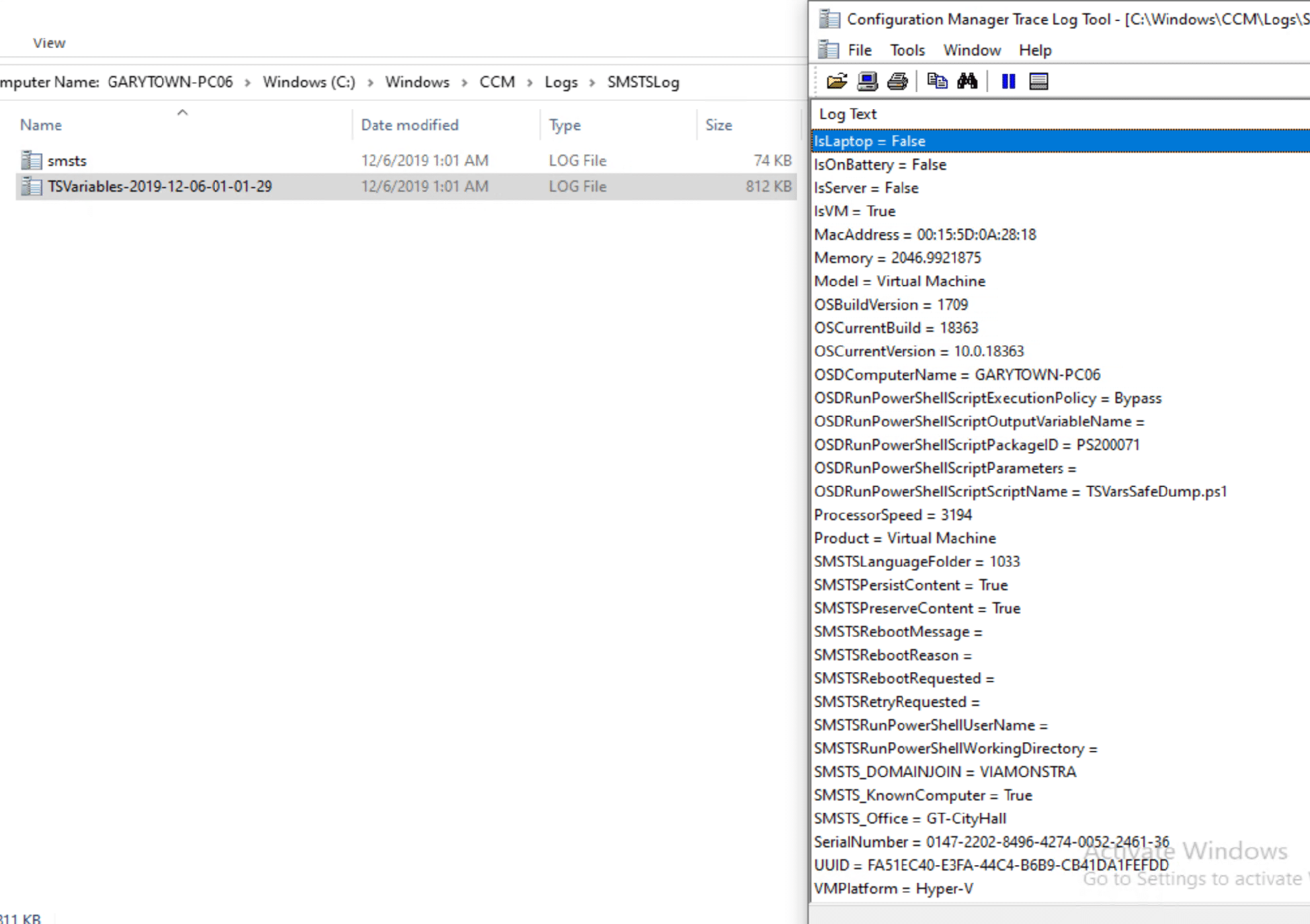 TSVariables Logs