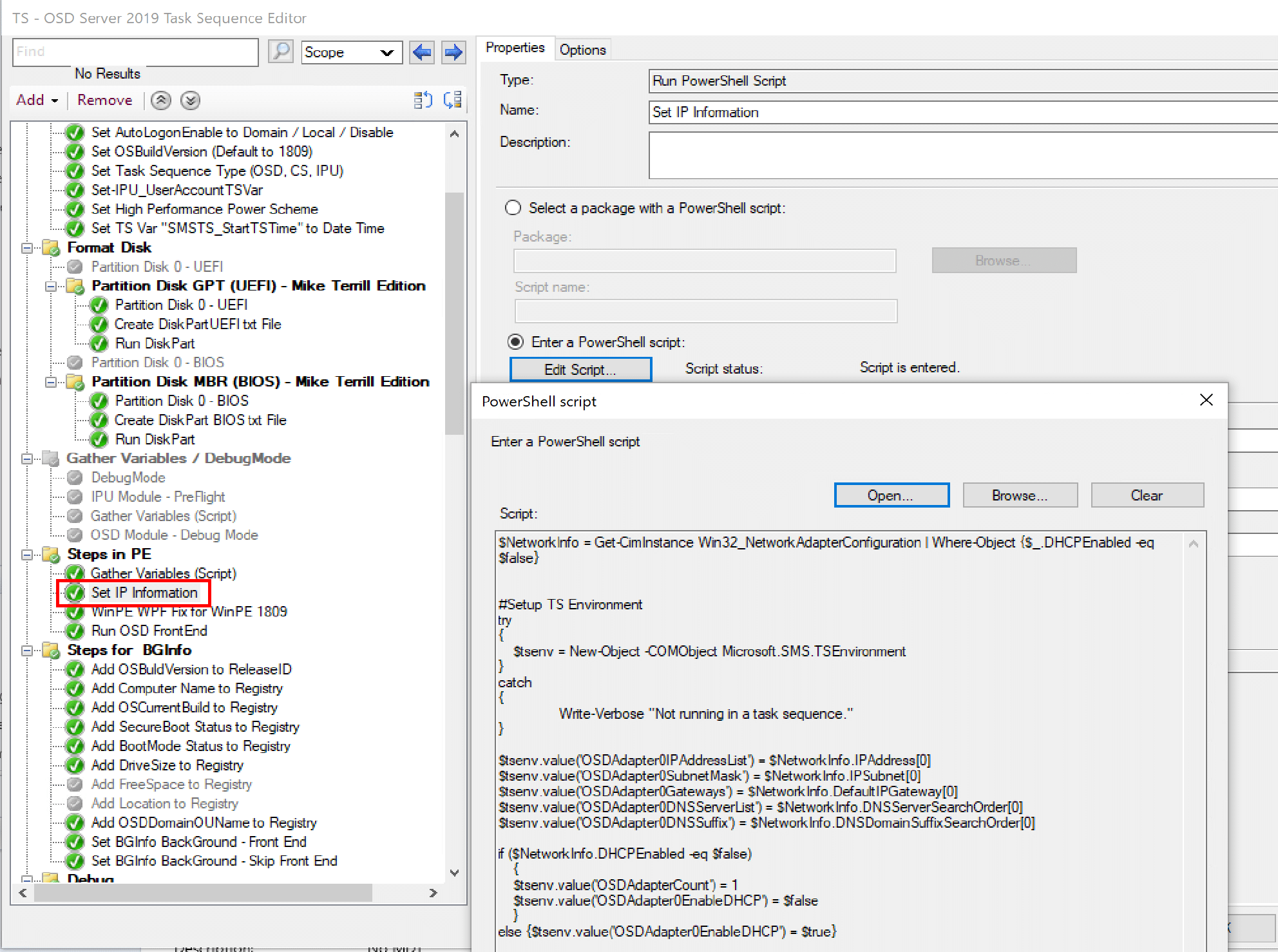 Script that grabs that info from WMI and sets the required TS Variables