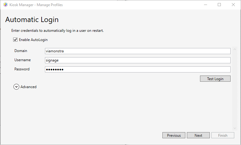 Kiosk Manager Manage Profiles