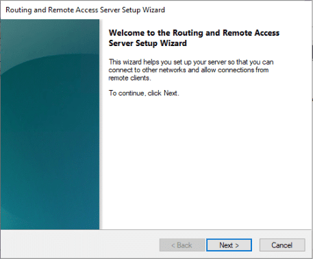 Routing and Remote Access Server Server setup Wizard