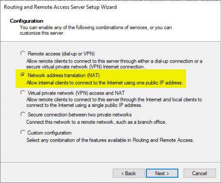 Remte and Routing Access server Setup Wizard