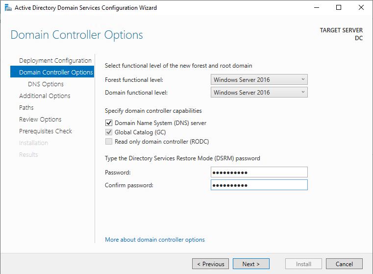 Active Directory Domain Services Configuration Wizard