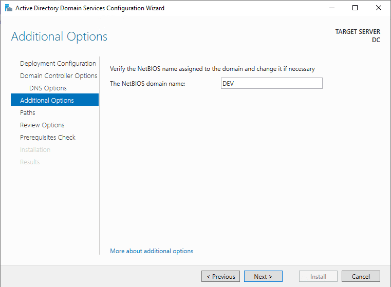 Active Directory Domain Services Configuration Wizard