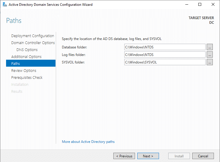 Active Directory Domain Services Configuration Wizard