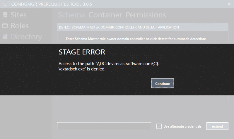 Stage Error