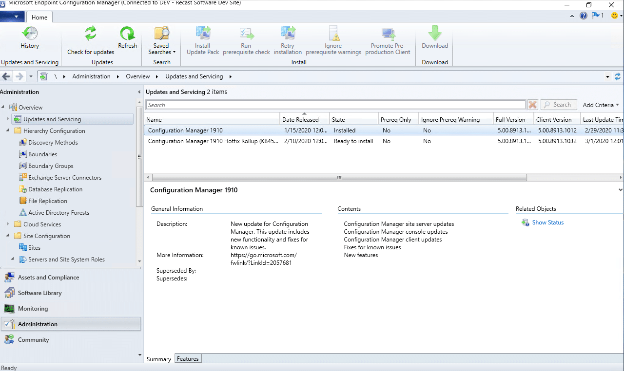 Microsoft SCCM Centre système Configuration Manager